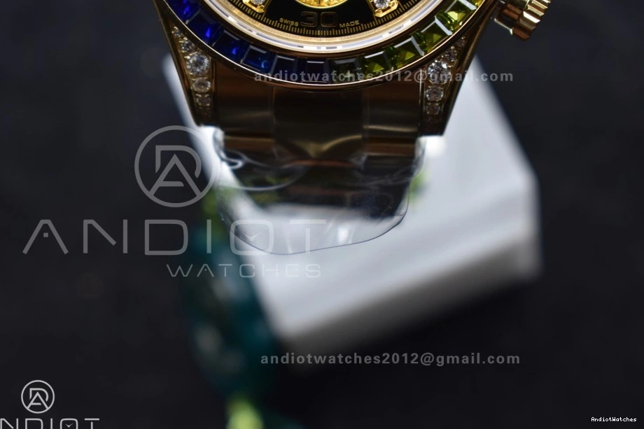 Daytona Best 116598RBOW Dial ZF Edition on SH Diamonds Rainbow 1:1 779 Bracelet YG Timeless Black 0713